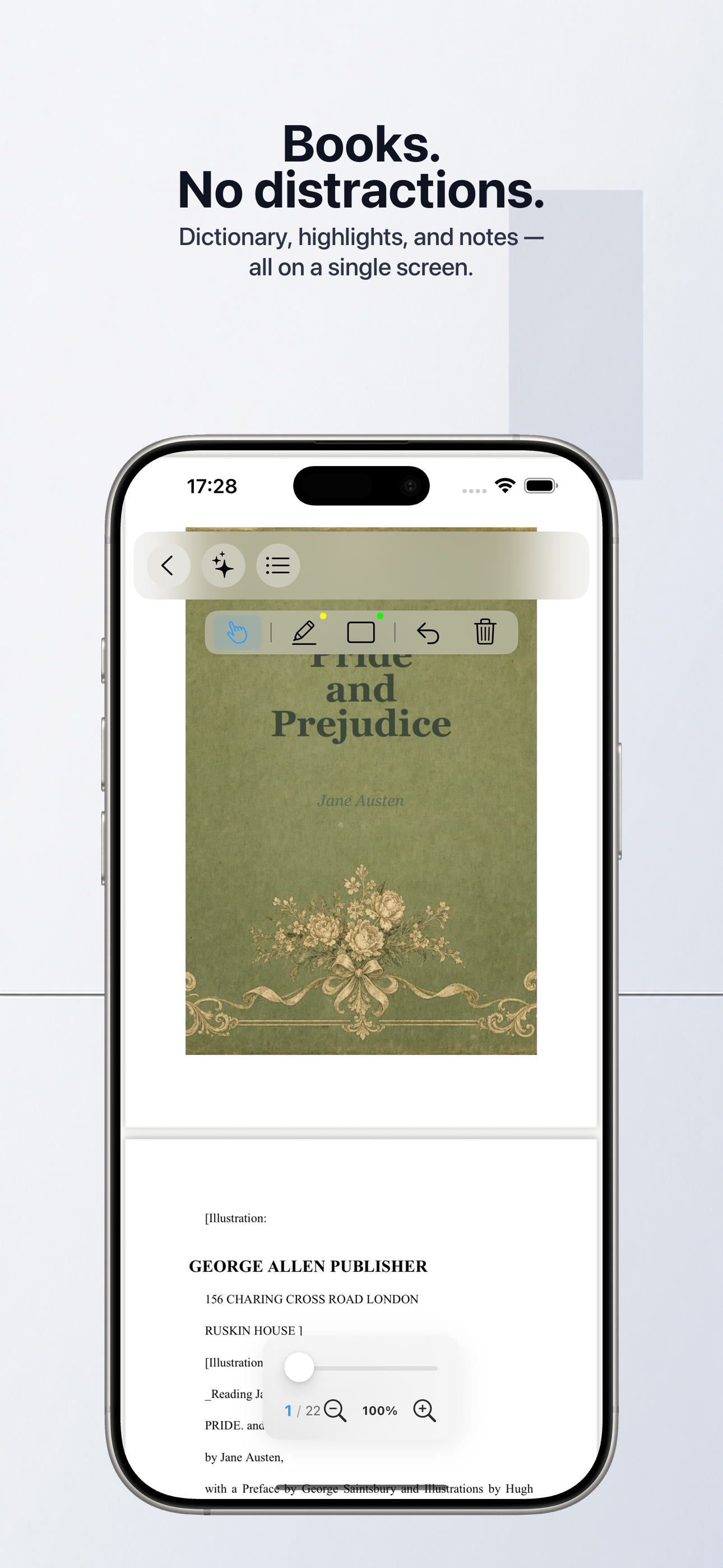 PDF reader with highlights